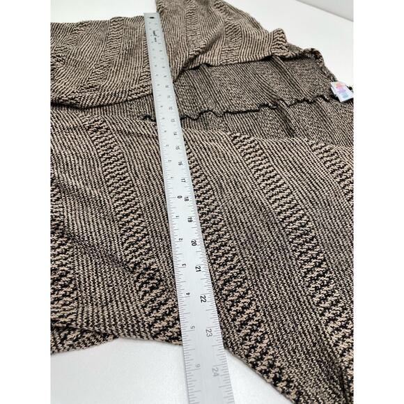 LuLaRoe Cardigan Sweater Knitted Fully Opened Long Sleeve Brown Black Size S - Picture 9 of 10